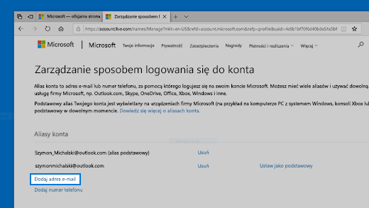 Jak powiązać konto Microsoft z Google?