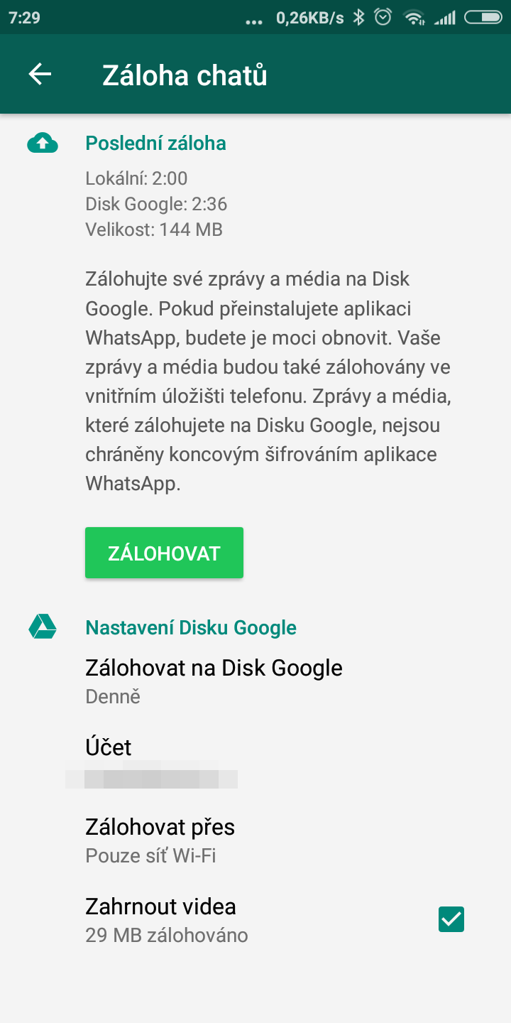 Jak přepnout účet na WhatsApp?