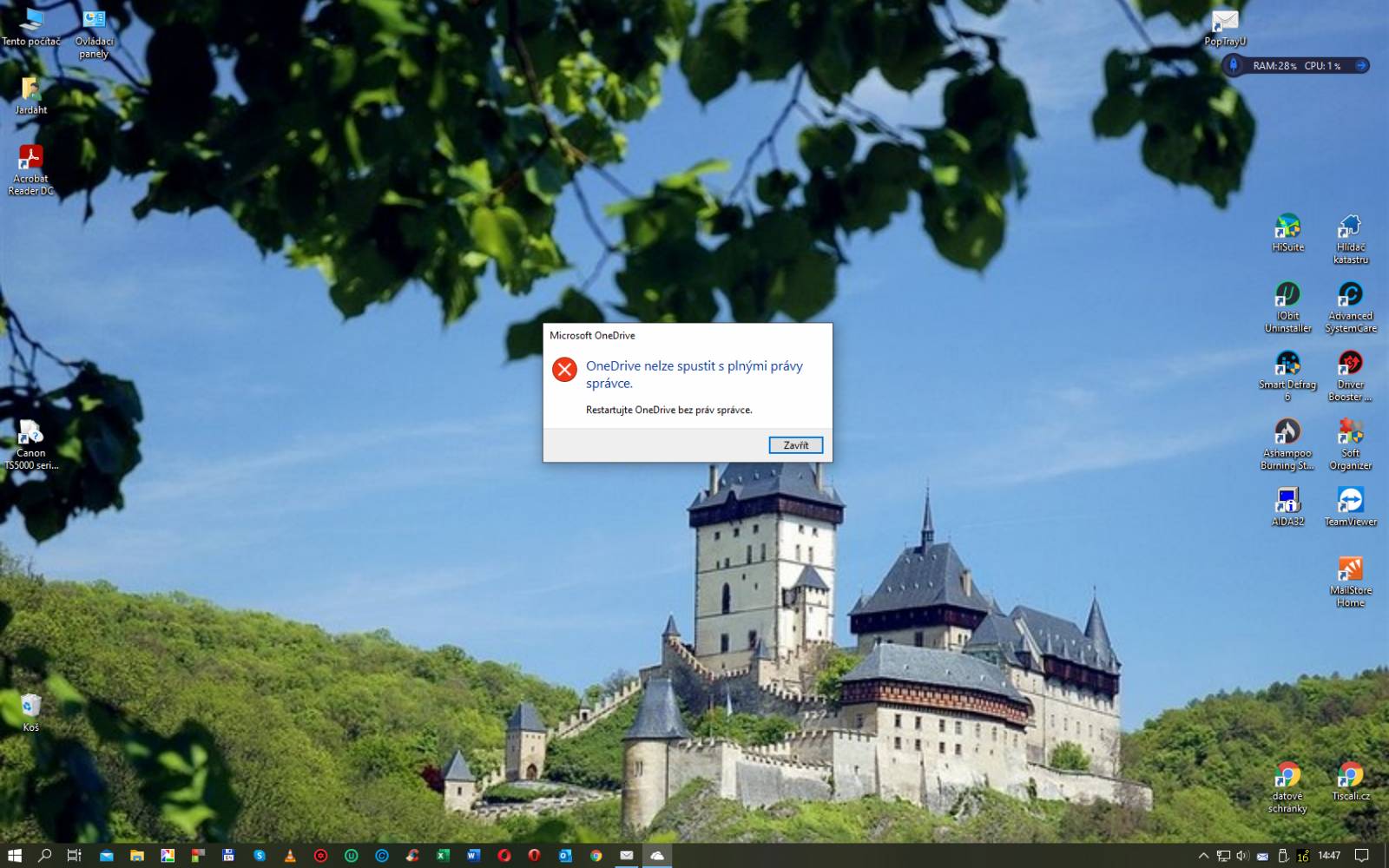 Jak restartovat OneDrive?