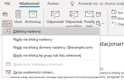 Jak sprawdzić zablokowanych nadawców Outlook?