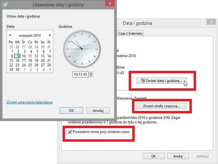 Jak ustawić zegar systemowy Windows 7?