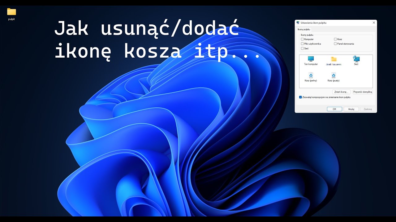 Jak usunąć ikonkę kosza?