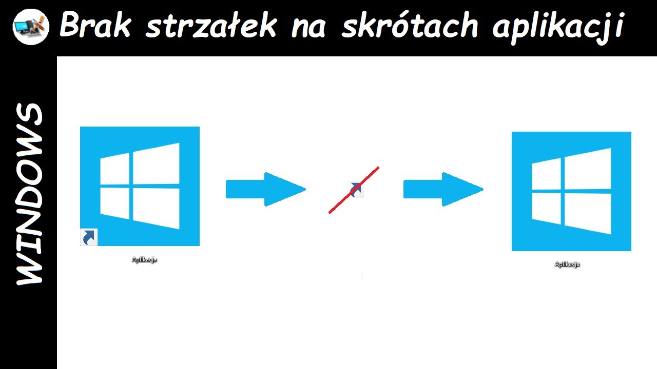 Jak usunąć strzałki z ikon?