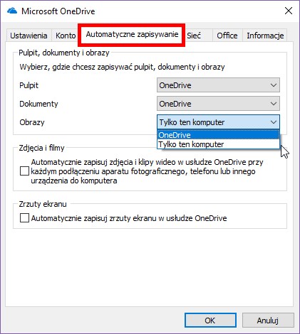 Jak wylaczyc automatyczna synchronizację OneDrive?