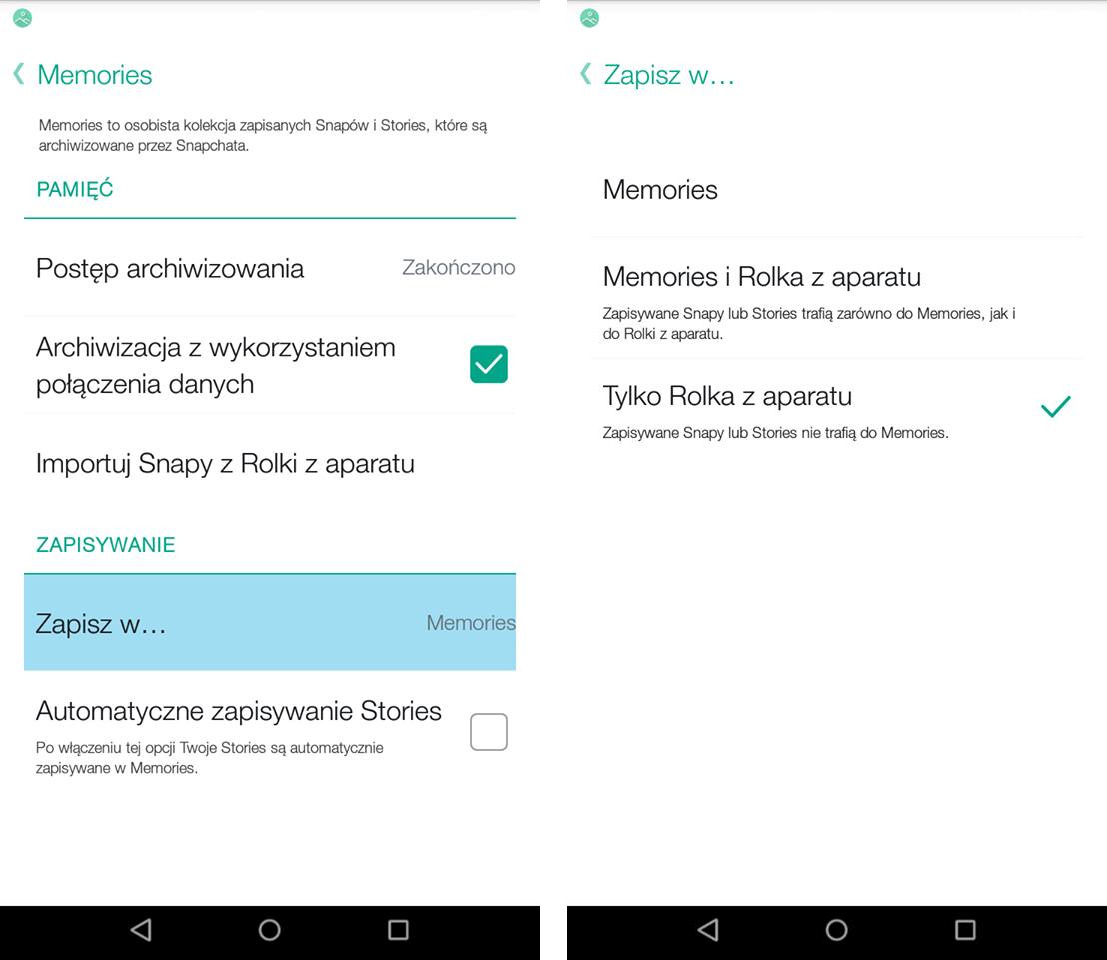 Jak wylaczyc zapisywanie zdjec na snapie?