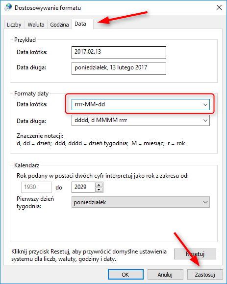 Jak zmienić format godziny w Windows 10?
