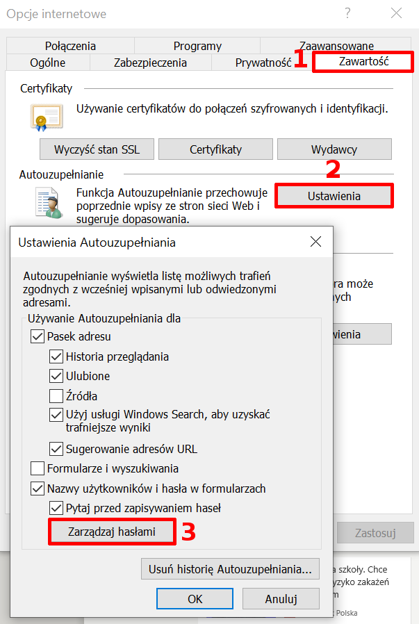 Jak zmienić zapisane hasło?