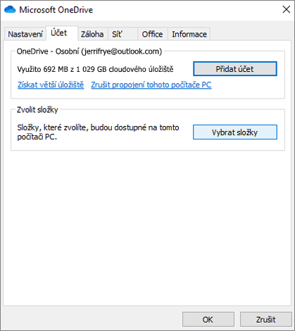 Jak zrušit synchronizací OneDrive?