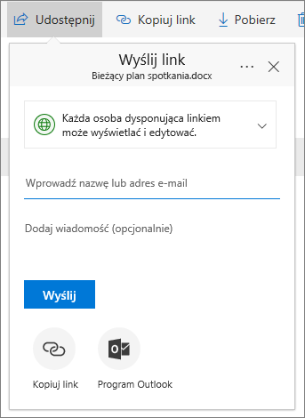Komu można udostępniać pliki przechowywane na OneDrive?