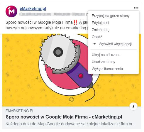 Co to znaczy edytować post?