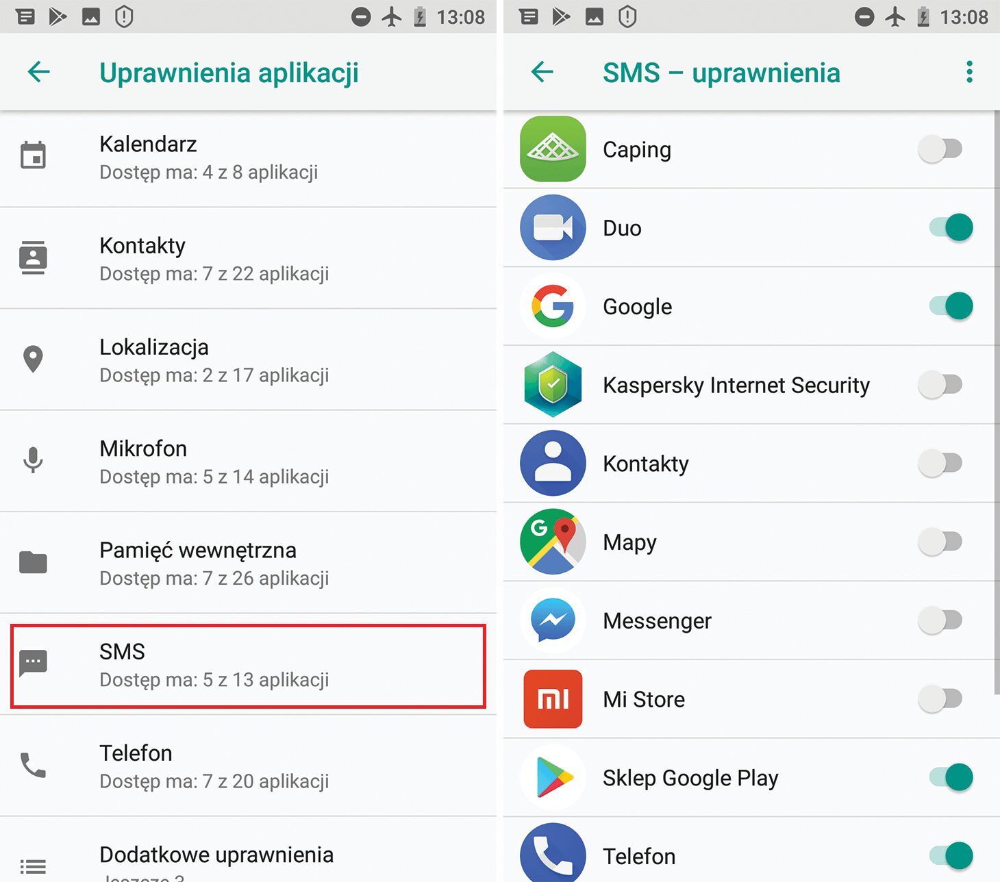 Jak włączyć uprawnienia aplikacji?