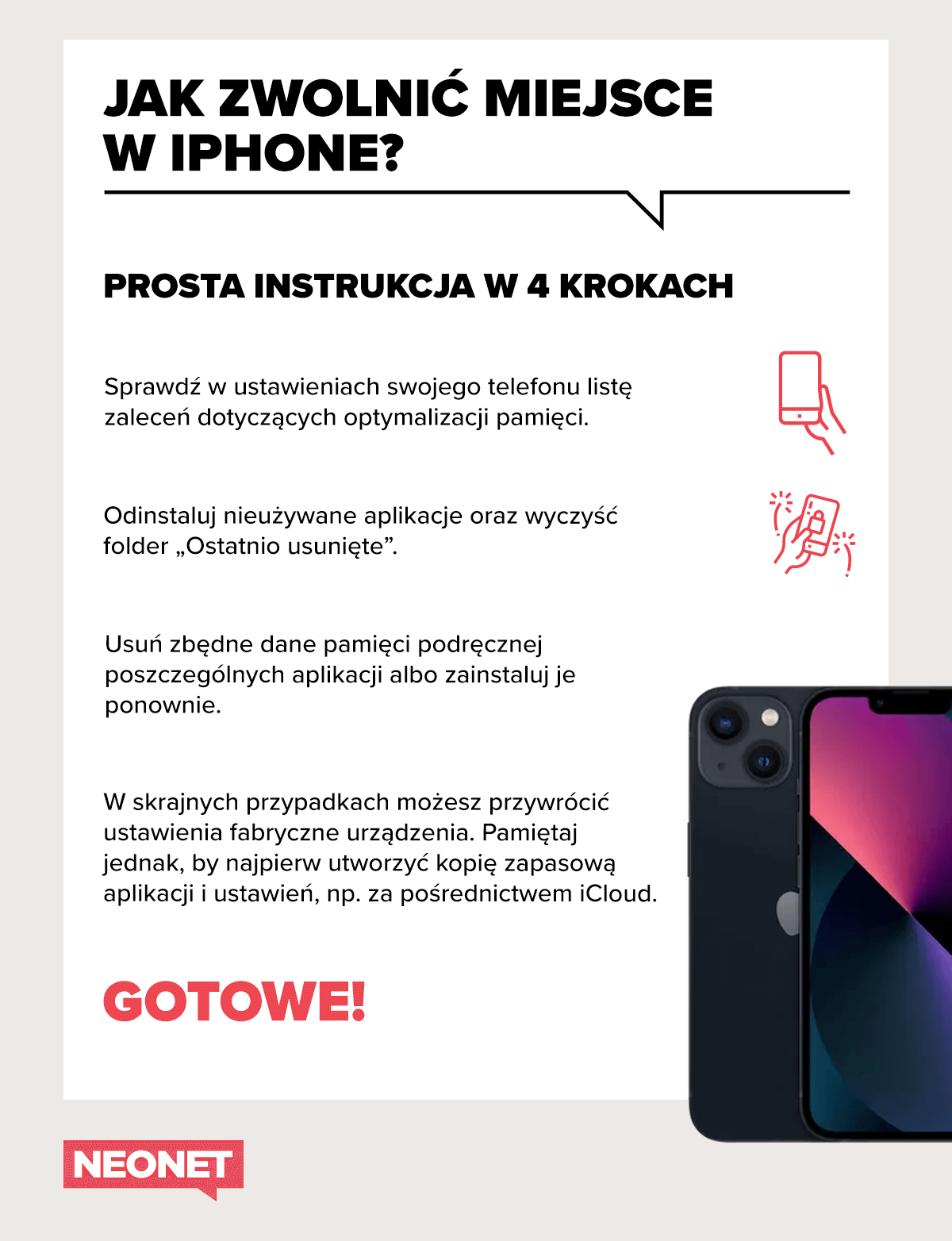 Jak zwolnic trochę miejsca w iPhone?