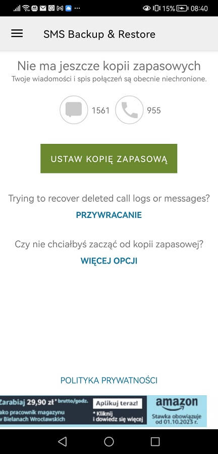 Gdzie Google zapisuje smsy?