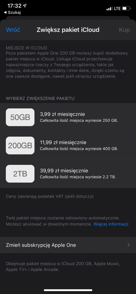 Ile GB iCloud jest za darmo?