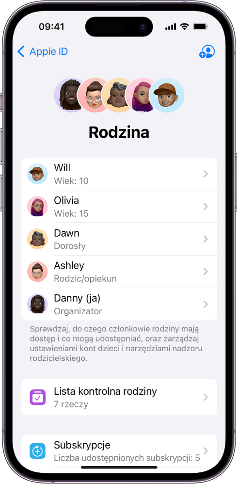 Ile może być osób w rodzinie Apple?