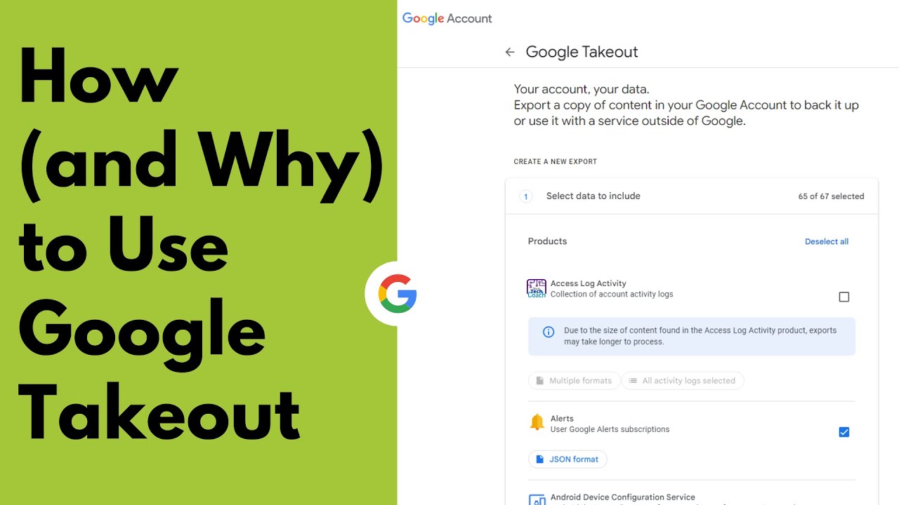 Jak wejsc w Google Takeout?