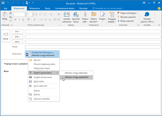 Jak wysłać duży plik przez Outlook?