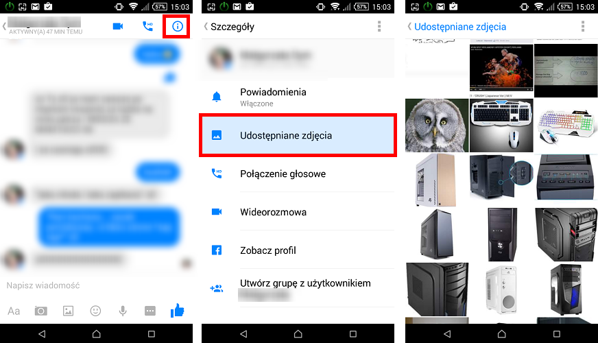 Jak wysylac zdjęcia z Messengera?