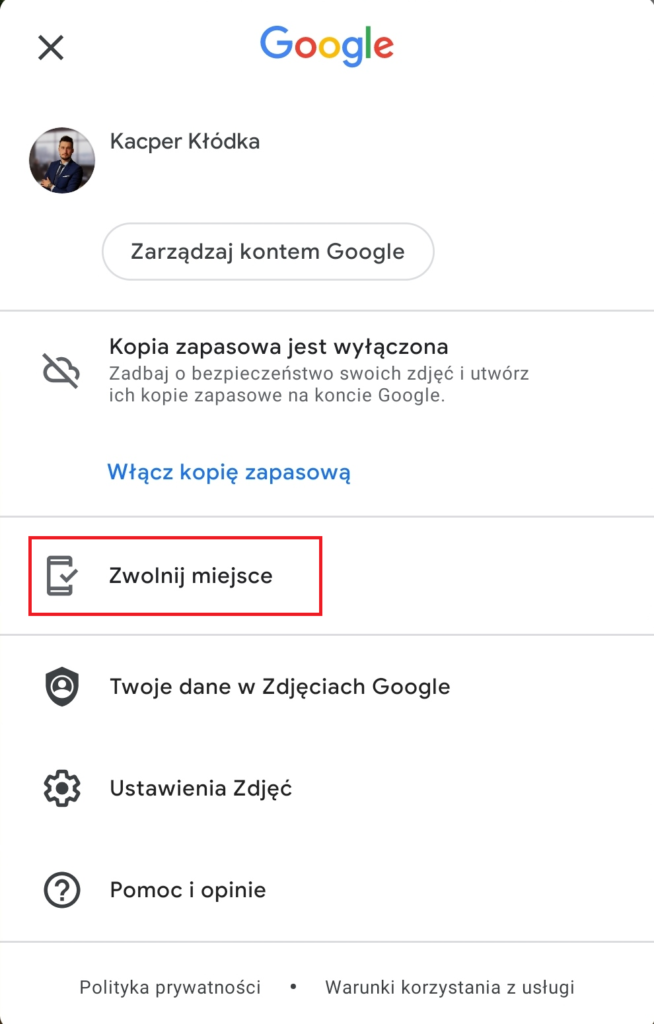 Jak znaleźć miejsce w chmurze Google?