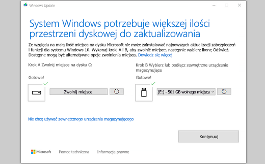 Ile miejsca na dysku dla systemu?