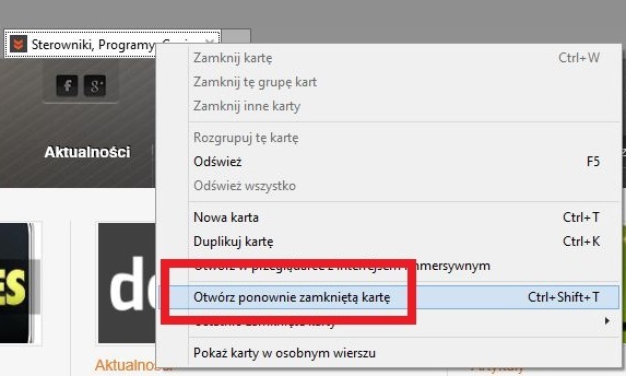 Jak przywrócić ostatnio zamknięte?