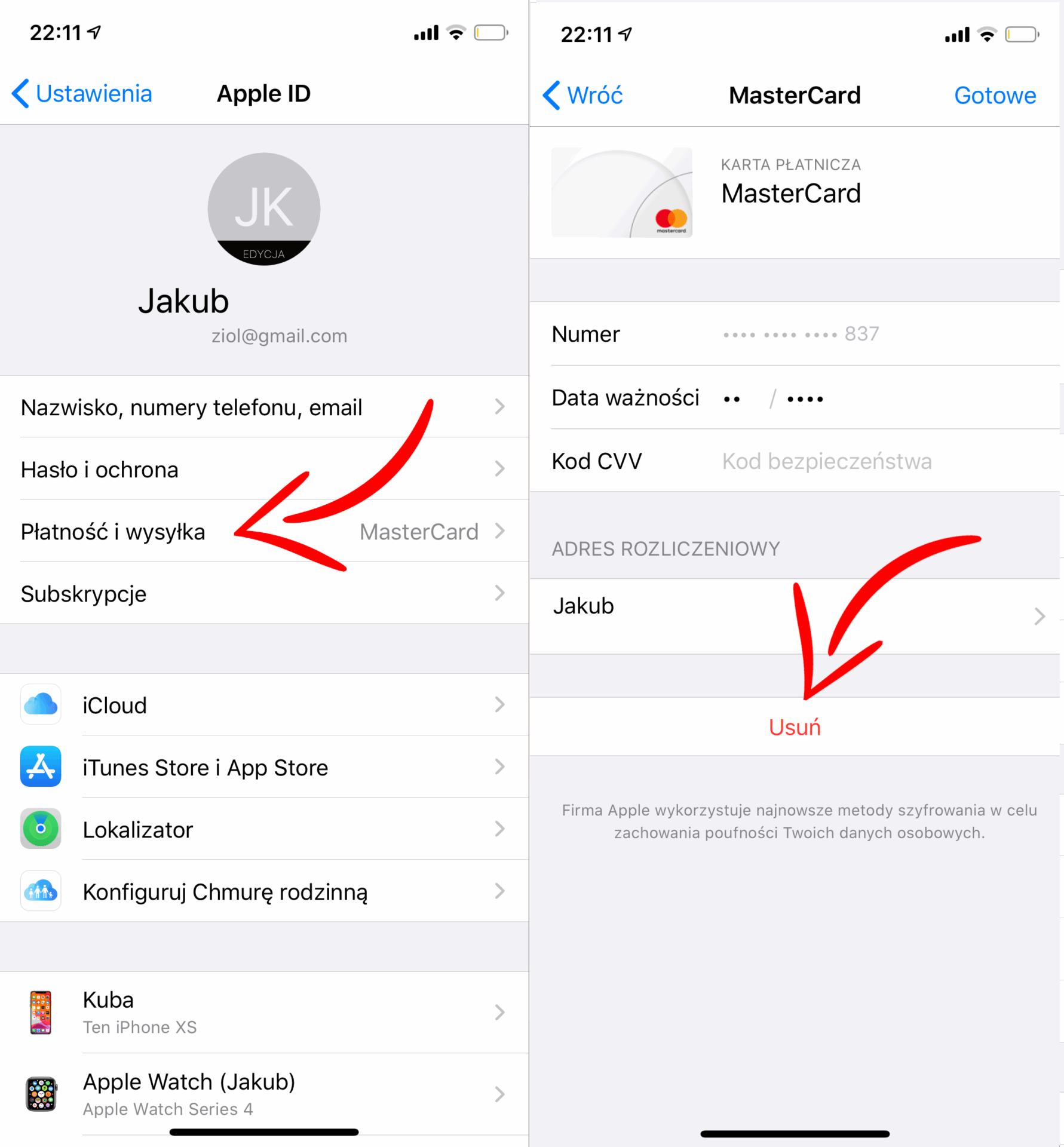 Jak usunac płatności w iPhone?