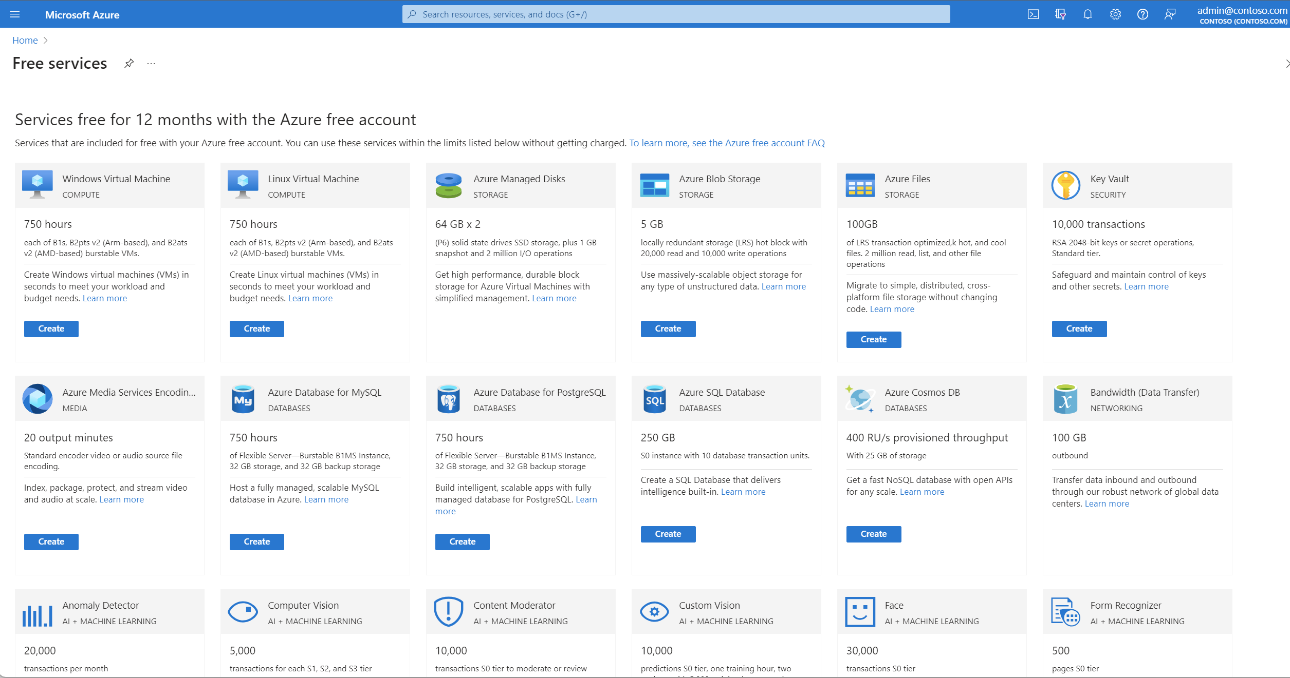 ¿Qué es gratis en Azure?
