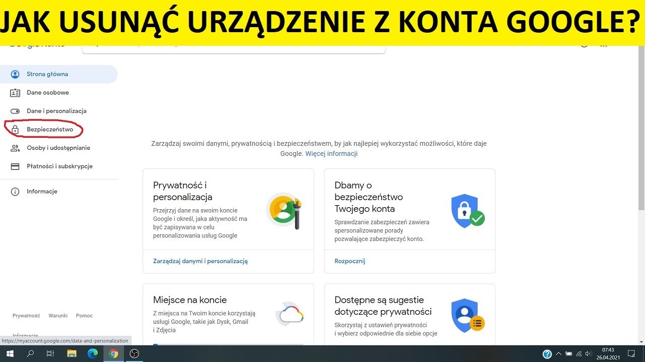 Czy da się usunąć urządzenie z konta Google?