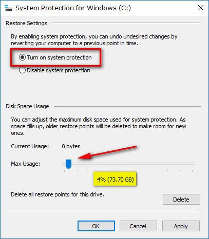 Is it OK to turn off system protection?
