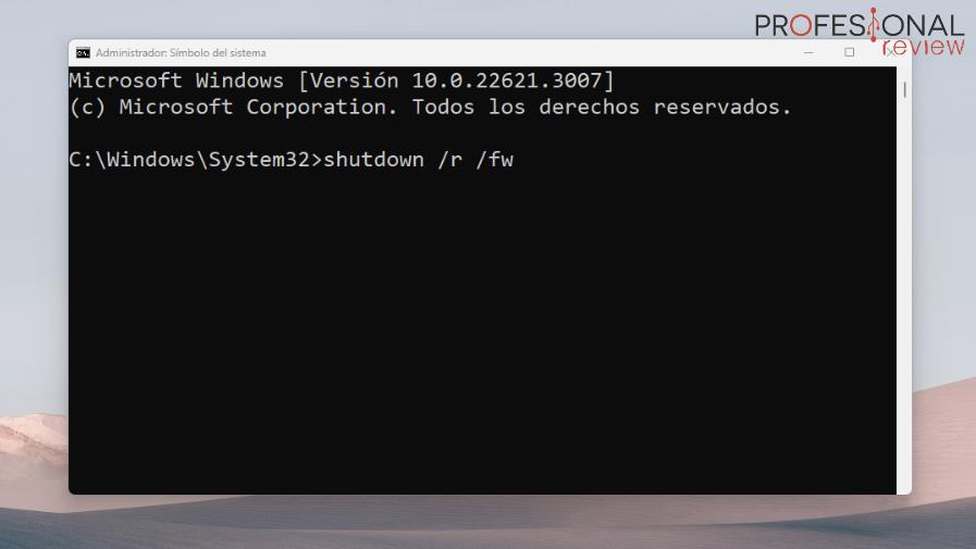 ¿Cómo entrar ala BIOS desde el símbolo de sistema?