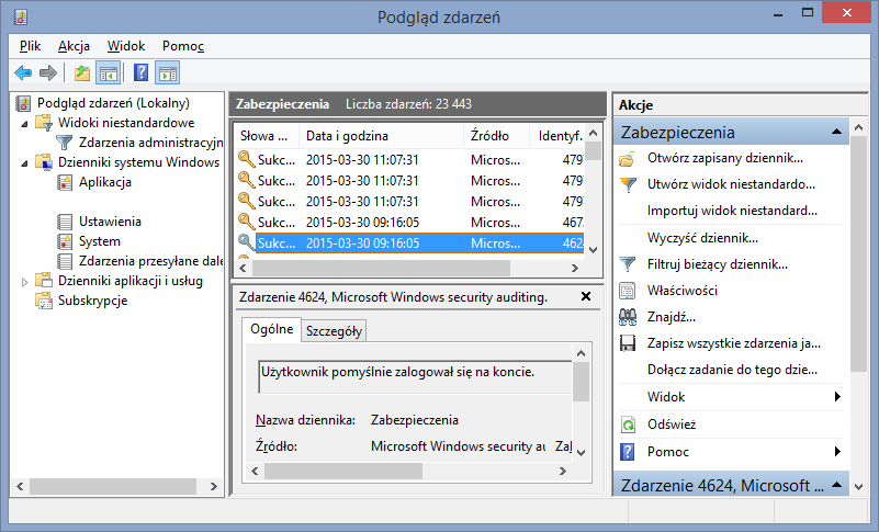 Gdzie jest dziennik zdarzeń w Windows 10?