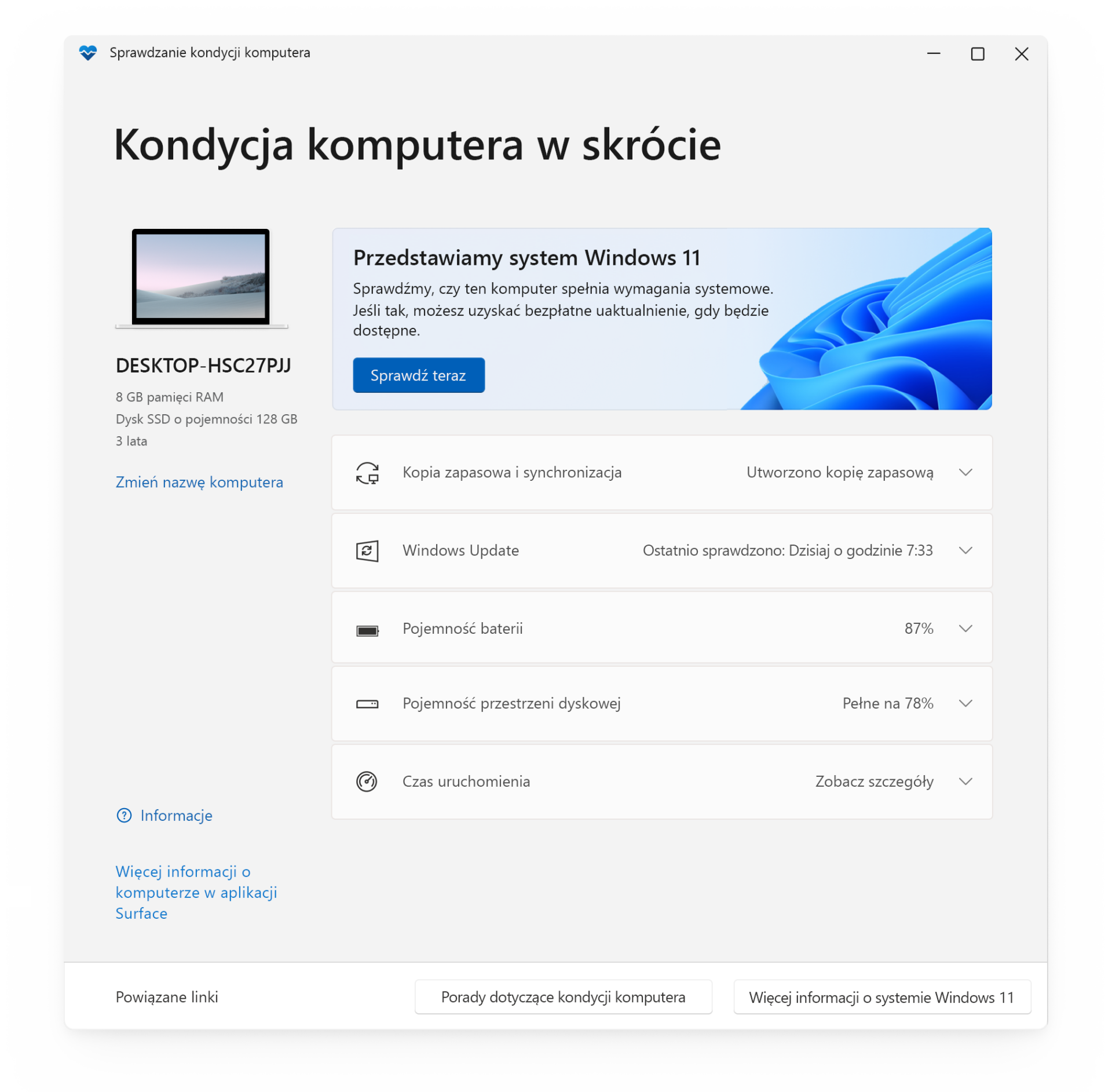Jak pobrać Sprawdzanie kondycji komputera?