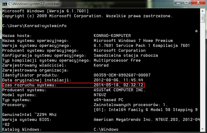 Jak sprawdzić ilość godzin pracy komputera Windows 7?
