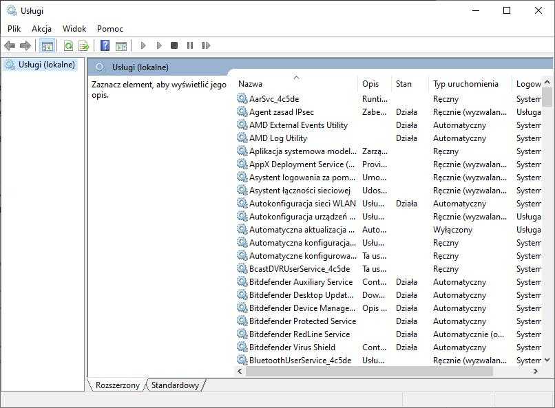 Jak włączyć wszystkie usługi Windows 10?