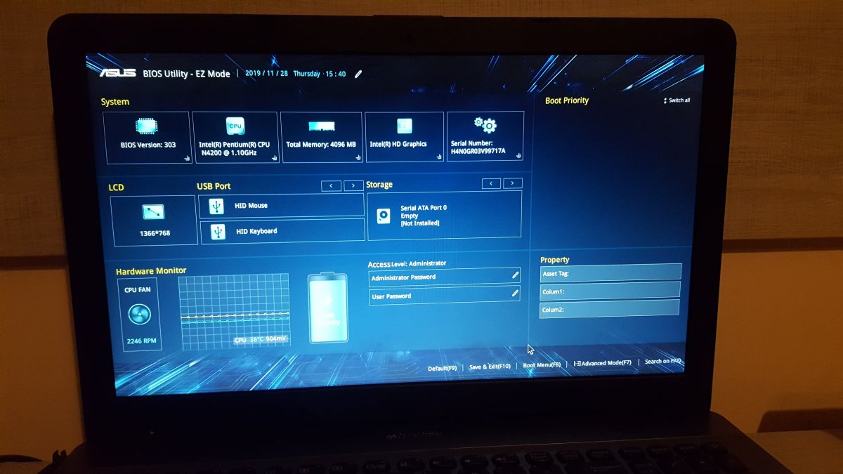 Jak wyjsc z biosa w Asus?